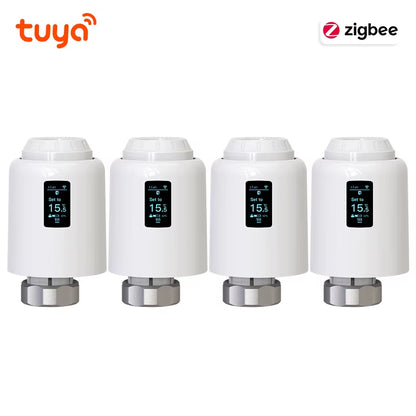 Tuya Zigbee Smart Thermostatic Radiator Valve TRV - Programmable Smart Radiator Thermostat with App & Voice Control for Energy-Efficient Home Heating