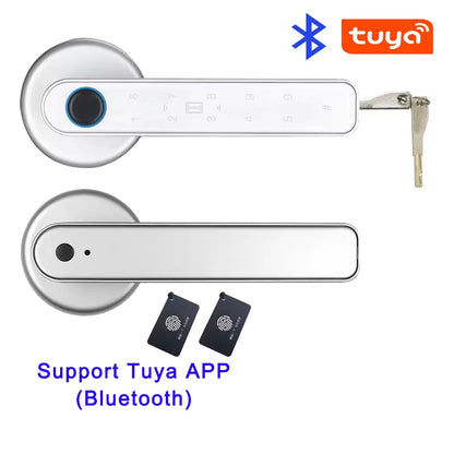 Tuya Smart Fingerprint Door Lock - Biometric Keyless Entry with Password, IC Card & App Control for Secure Home Access