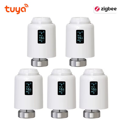 Tuya Zigbee Smart Thermostatic Radiator Valve TRV - Programmable Smart Radiator Thermostat with App & Voice Control for Energy-Efficient Home Heating