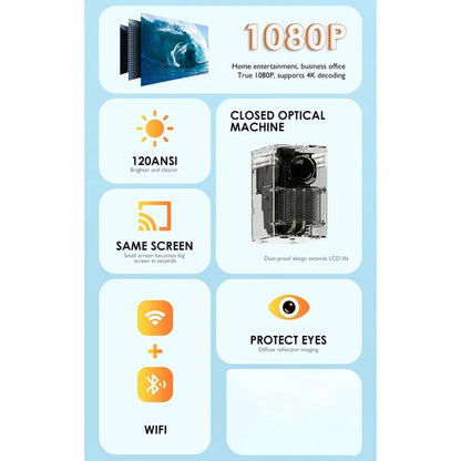 Portable LED Smart Projector with WiFi for Home Entertainment