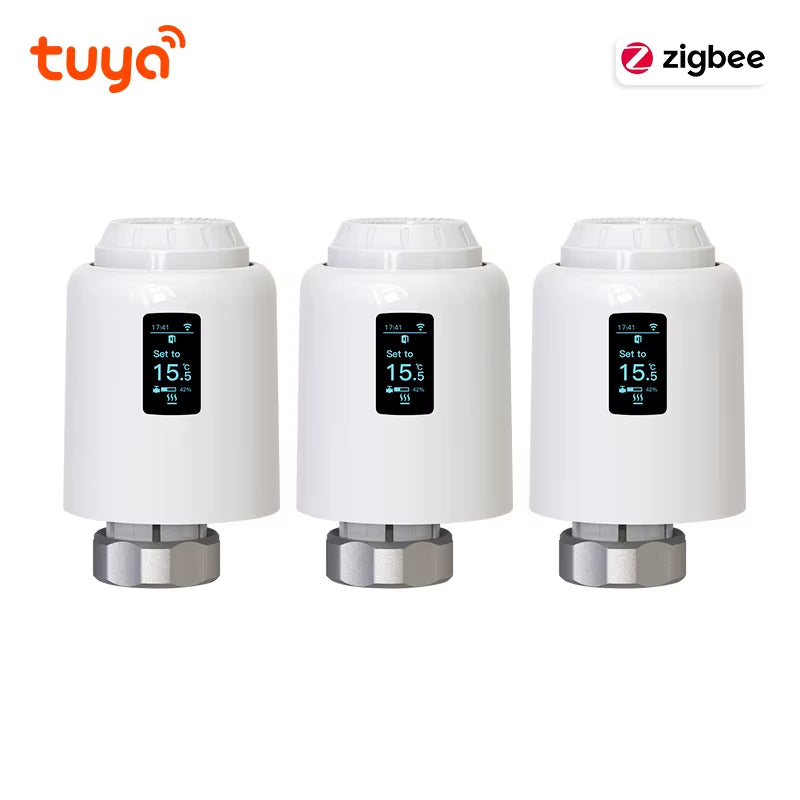 Tuya Zigbee Smart Thermostatic Radiator Valve TRV - Programmable Smart Radiator Thermostat with App & Voice Control for Energy-Efficient Home Heating