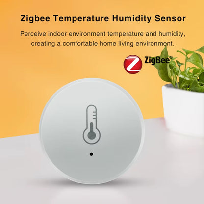 Tuya Zigbee Smart Temperature and Humidity Sensor - Wireless Hygrometer with Real-Time App Monitoring, Compatible with Alexa & Google Home