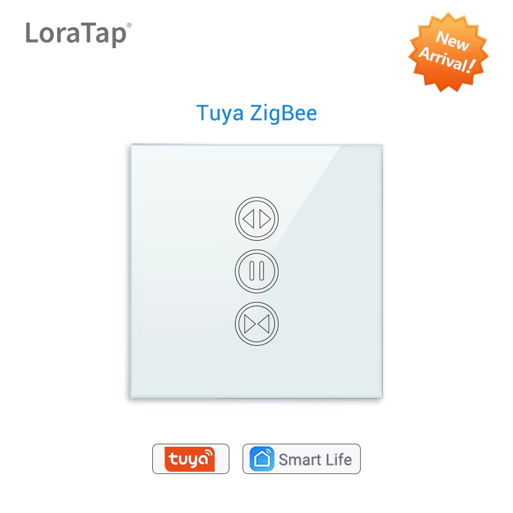 Tuya Zigbee 3.0 Smart Curtain Switch - Wireless Roller Blinds Controller with Remote, App & Voice Control for Alexa, Google Home & Smart Life Automation