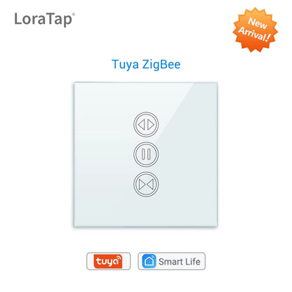 Tuya Zigbee 3.0 Smart Curtain Switch - Wireless Roller Blinds Controller with Remote, App & Voice Control for Alexa, Google Home & Smart Life Automation