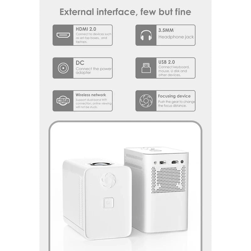 Portable LED Smart Projector with WiFi for Home Entertainment