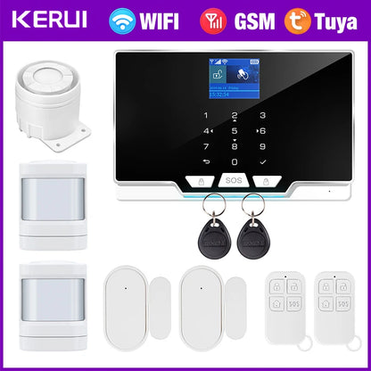 G20 Wifi GSM Tuya Alarm System with Motion Detector Door Sensor IP Camera Wireless Smart Home Security Support Alexa
