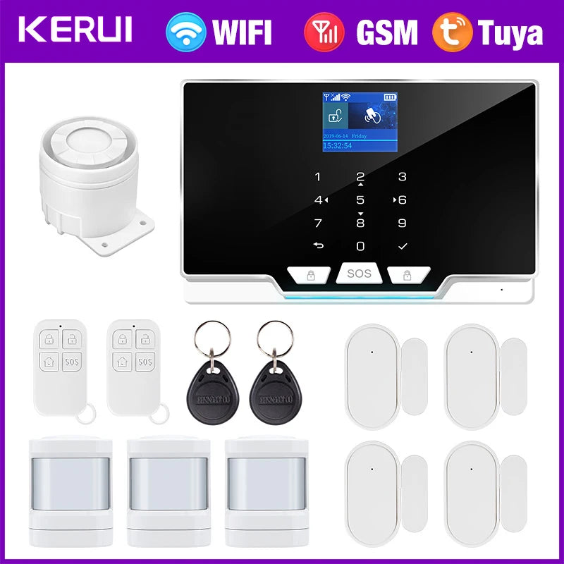 G20 Wifi GSM Tuya Alarm System with Motion Detector Door Sensor IP Camera Wireless Smart Home Security Support Alexa