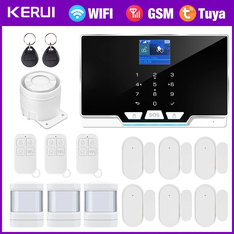 G20 Wifi GSM Tuya Alarm System with Motion Detector Door Sensor IP Camera Wireless Smart Home Security Support Alexa