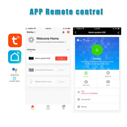 G20 Wifi GSM Tuya Alarm System with Motion Detector Door Sensor IP Camera Wireless Smart Home Security Support Alexa