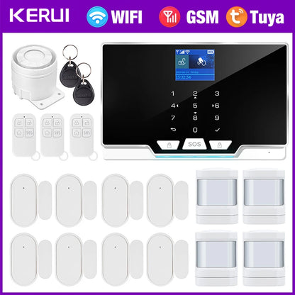 G20 Wifi GSM Tuya Alarm System with Motion Detector Door Sensor IP Camera Wireless Smart Home Security Support Alexa