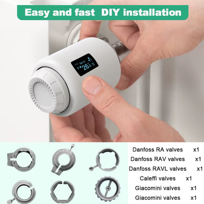 Tuya Zigbee Smart Thermostatic Radiator Valve TRV - Programmable Smart Radiator Thermostat with App & Voice Control for Energy-Efficient Home Heating