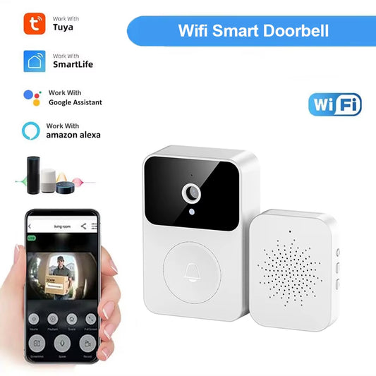 Tuya Smart WiFi Video Doorbell Camera - Wireless Battery Powered with Night Vision, 2-Way Audio & Motion Detection
